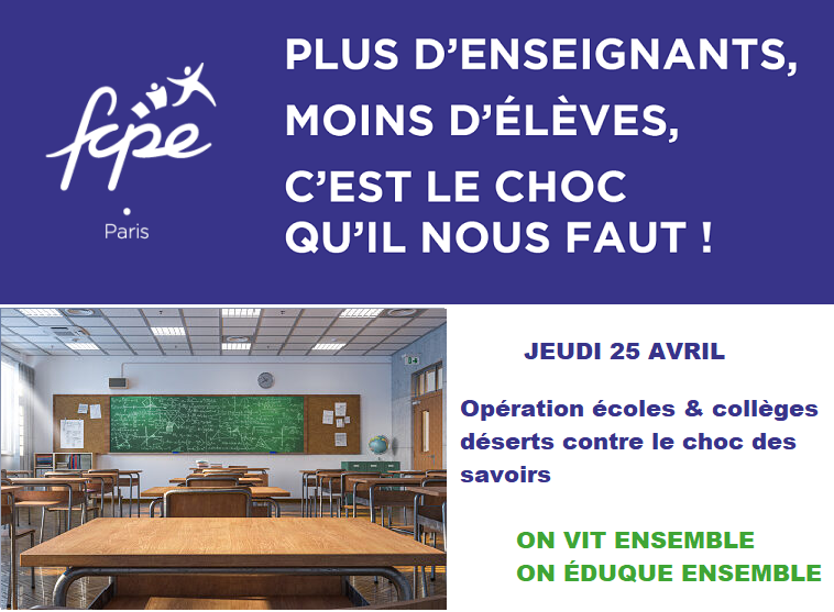Journée de mobilisation "Collèges et Écoles Déserts" du 25 Avril 202
